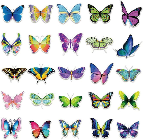 Butterfly Stickers Set, Gift for Kids Teen, Cute Waterproof Vinyl Decals for Travel Luggage Suitcase Laptop Water Bottle Skateboard Bike Helmet Gu...