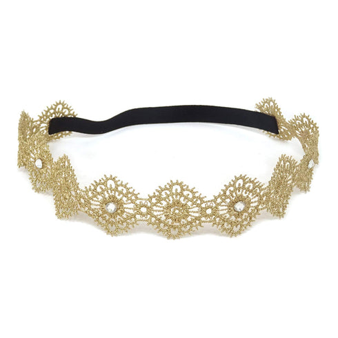 Honbay Lace Flower Elastic Headband with Crystal for Baby Girls...