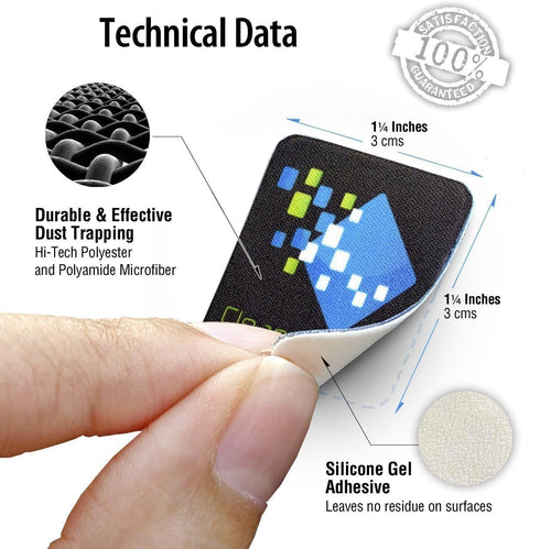 Microfiber Screen Cleaner Sticker, Handy Screen Cleaning for Cell Phone, iPhone, Samsung, Small Electronic Devices, Touch, Tech Gadgets, Stocking ...