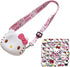 Kitty Cat Purse with Adjustable Lanyard And Stickers, Zipper Kitty Cat Wallet Kuluomi Crossbody Bag Shoulder Bag Coin Pouch Sanlio Accessories for...