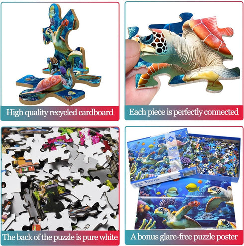 500 Piece Jigsaw Puzzle for Adults -Sea Turtle jigsaw Puzzles 500 Pieces Puzzles for Adults-The Underwater world Finished Size 19.3" x 13.7"...