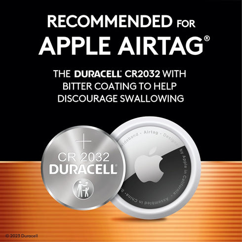 Duracell 2032 Lithium Battery. 8 Count Pack. Child Safety Features. Compatible with Apple AirTag, Key Fob, and other devices. CR2032 Battery Lithi...