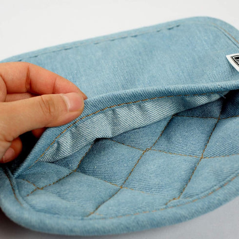 Denim Potholders Kitchen Everyday Basic 8 Inch 100% Cotton Pot Holder Heat Resistant Large Coaster Hot Pads Kit Trivets Set for Cooking and Baking...
