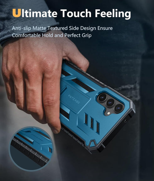 FNTCASE for Samsung Galaxy S23-FE Case: Military Grade Protective Hard Phone Case with Kickstand | Screen Protector | Shockproof TPU Full Protecti...