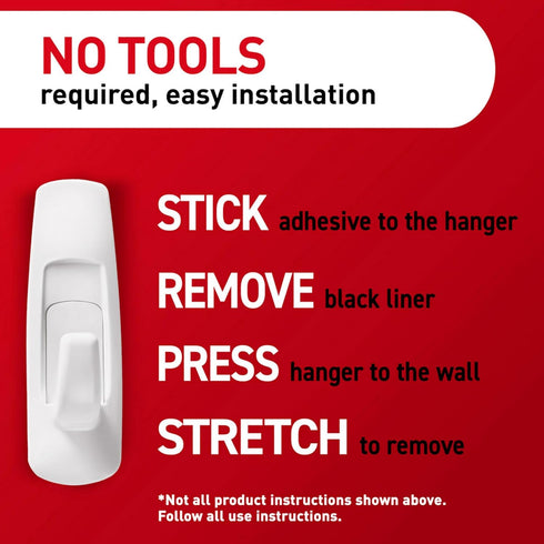 Command 5 lb Large Utility Hooks, 7 Wall Hooks and 12 Command Strips, Damage-Free Hanging with Adhesive Strips, No Tools for Hanging, Organization...
