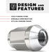 White Knight 1904ST-4 Stainless Steel Capped Acorn Lug Nut - 4 Piece...