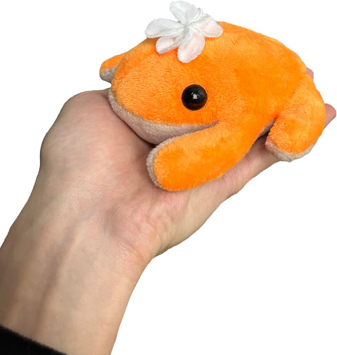 Yellow Baby Bean Frog Plush, 7inch Cute Soft Fluffy Frog Stuffed Animal Bean Bag Frog Plushie Toy with Flowers, Stress Release Birthday Xmas Trave...
