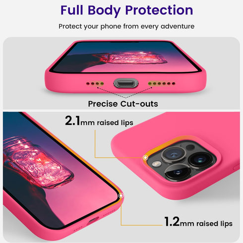 OTOFLY Designed for iPhone 14 Pro Max Case, Silicone Shockproof Slim Thin Phone Case for iPhone 14 Pro Max 6.7 inch (Hot Pink)......