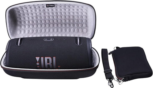 LTGEM Hard Travel Carrying Case for JBL Xtreme 3 / JBL Xtreme 2 Portable Waterproof Wireless Bluetooth Speaker, Pouch for Accessories and Adjustab...