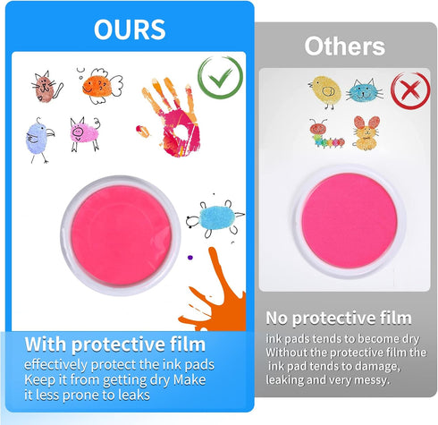 MoloTAR 8 Colors Rainbow Washable Large Ink Pads for Rubber Stamps Kids (Pack of 8)...