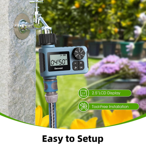 Hose Timer, Water Timer for Garden Hose Faucet, Sprinkler Timer Outdoor, Irrigation Timer with Rain Delay/Manual for Garden/Outdoor Hose, Yard, La...