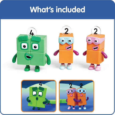 hand2mind Numberblock Four and The Terrible Twos, Cartoon Action Figure Set, Toy Figures, Play Figure Playsets, Small Figurines for Kids, Number T...