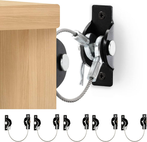 Furniture Anchors Anti-Tip Kit (6 Pack)- Furniture Straps for Baby Proofing, Secure 400 lbs Cabinet Prevent Falling Prevention Strap, Wall Anchor ...