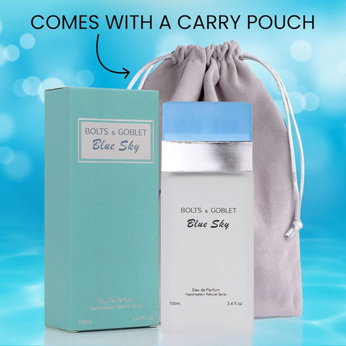 NovoGlow Blue Sky for Women - Aromatic Scents with finest oils for Men and Women - Enchanting Fragrance with Fruity, Floral Scent - 3.4oz Bottle C...