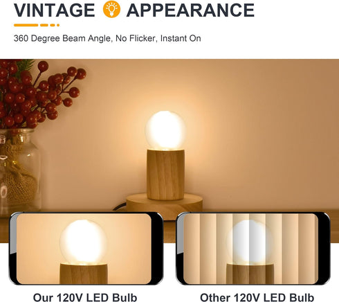 Dimmable Globe Frosted A15 LED Bulbs- 40 Watt Equivalent Ceiling Fan Light Bulbs- 4W Vintage E26 Edison Bulb 2700K Warm White- Round Small Filamen...