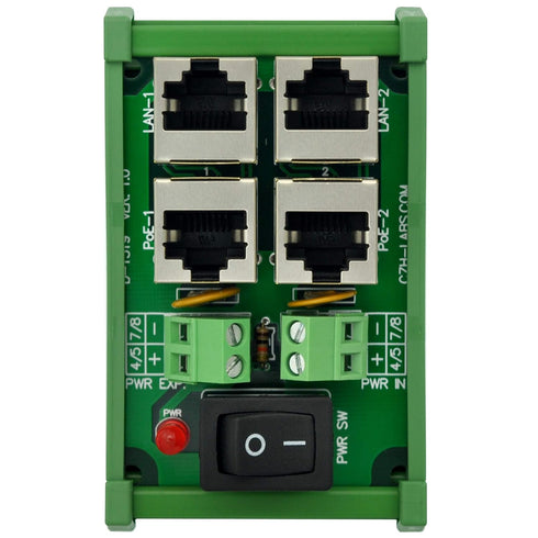 CZH-LABS DIN Rail Mount 2 Ports Passive RJ45 PoE Power Injection Board, Power Over Ethernet Injector Module....
