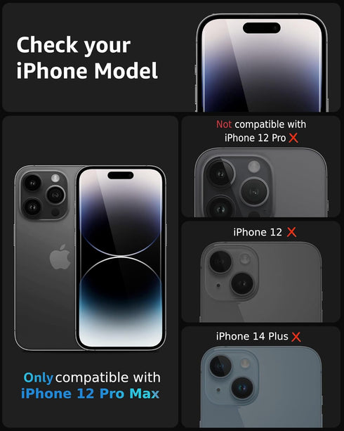 Compatible with iPhone 12 Pro Max Screen Protector, Tempered Glass Film for Apple Phone 12 Promax, Ultra Hard, Curved Edge Full Coverage Case Frie...