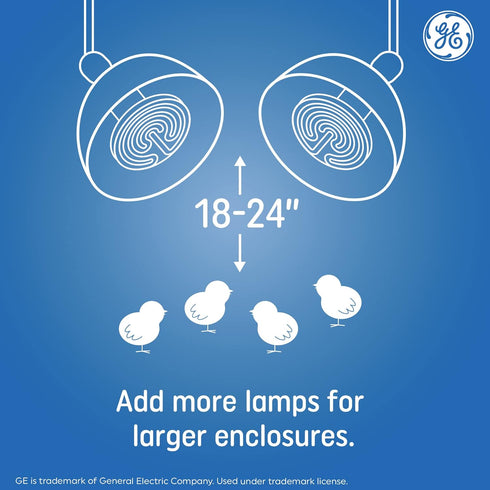 GE Ceramic Heat Lamp, Animal Heat Emitter Bulb, Chicks Heat Lamp (2 Pack)...
