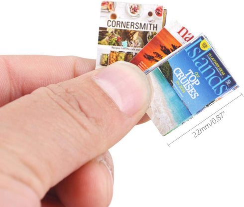 Dollhouse Miniatures Magazine Books Mini Books Mini House Accessories Books Model Dollhouse Accessories 1:12 Scale DIY Puzzle Project Doll House F...