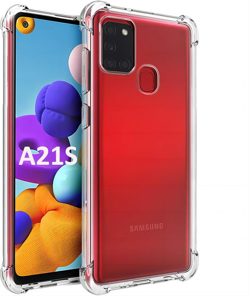 Case for Samsung Galaxy A21S TPU Four Corners Protective Cover Transparent Soft...