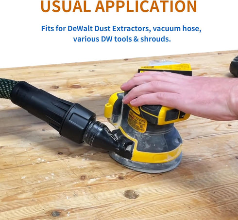 2Pcs DWV9000 Universal Quick Connector for DeWalt Dust Extractors, 1-1/4 Inch Vacuum Hose Dust Collection Adapter, Vacuum Attachments Fits Sanders...