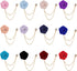 Quelay 12 Pcs Lapel Pin for Men Suits Rose Lapel Pin Men's Suit Accessories Floral Men's Pin Bridegroom Wedding Brooches with Hanging Tassel Chain...