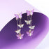 Purple Butterfly Earrings Crystal Butterfly Earings Long Tassels Shiny Butterfly Dangle Earrings Zircon Earrings for Women Crystal Rhinestone Drop...
