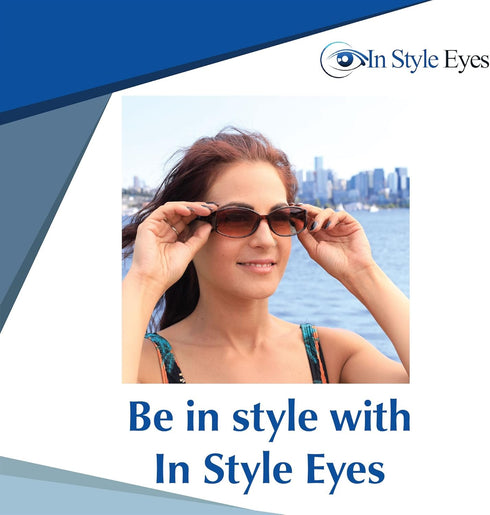 In Style Eyes Stylish Tinted Reader Bifocal Sunglasses - Full-Rimmed, Oblong Frame Reading Glasses - Non-Polarized Lens - Burgundy - 1.75x...