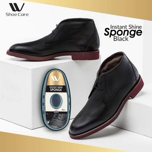 WBM Cleaning Kit, Cleaning Sponge,Instant Shine Sponge With Black Shoe Polish & Cream, Shoe Cleaner, Pack of 4...
