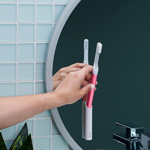 Quip Sonic Toothbrush for Adults - Timed Electric Toothbrush with Cover - Replaceable Brush Head, Soft Bristles, Metal Handle, 3 Month Battery Lif...