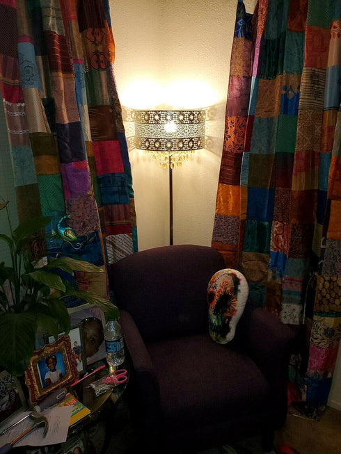 Mango Gifts India Old Sari Saree Curtains Patchwork Multicolor Boho Door Curtains Bedroom Curtain One Piece...