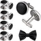 Aienid 2pcs Cufflinks and 8pcs Cuff Studs Set for Men Stainless Steel Tuxedo Shirts Business Wedding...