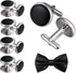 Aienid 2pcs Cufflinks and 8pcs Cuff Studs Set for Men Stainless Steel Tuxedo Shirts Business Wedding...