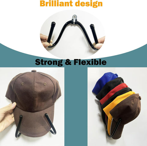 Pmsanzay Cap Organizer Hanger, Hat Holder, Hat Rack, Hat Organizer for Wall Installation - great way to save space and keep all your hats in one p...