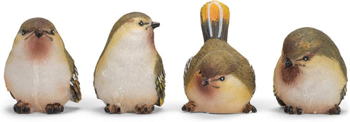 RAZ Imports Striped Wing Bird 2.5 x 2.25 inch Resin Decorative Tabletop Figurine Set of 4, Sage Green...