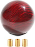 Universal Shifter Knob,Automatic Shift Knob Gear Shift Knob,Round Carbon Fiber Shift Knob with 3 Aluminum Adapter,Car Shift Lever Stick Shift Knob...