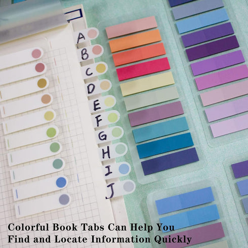 ELII 2400Pcs Sticky Tabs for Annotating Books,Morandi Book Tabs for Binders,Page Markers Clear Sticky Notes, Writable and Repositionable Book Flag...