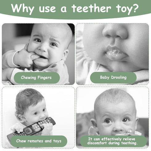 2PCS Silicone Baby Teething Toys, Cell Phone Teether Toys with 2PCS Pacifier Clip, Baby Teething Toys for 0-12 Months, Baby Phone Chew Toys BPA Fr...