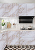 Abyssaly Marble Contact Paper for Countertops, Matte White Gold Marble Peel and Stick Wallpaper, Self Adhesive Kitchen Counter Top Peel and Stick ...
