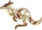 Alilang Golden Tone Topaz Colored Rhinestones Australian Kangaroo Cutout Brooch Pin...
