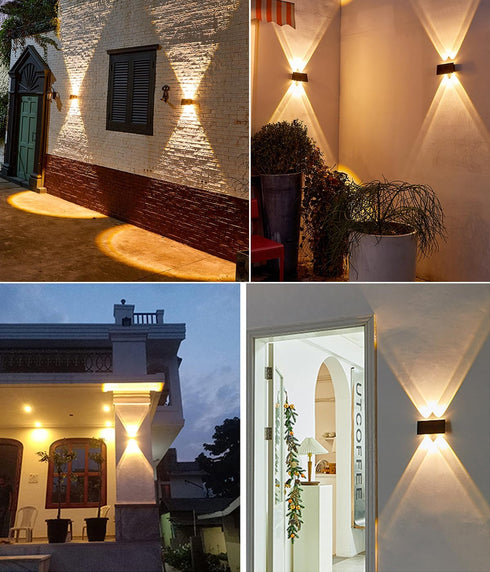 Solar Outdoor Lights Up and Down Wall Lights Dusk to Dawn Outside Solar Lights for House Decorative Waterproof Solar Wall Lights for Patio Yard Fe...