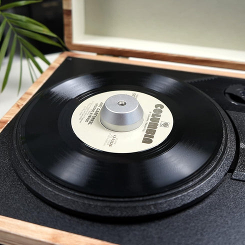 45 RPM Record Adapter Solid Aluminum 7 Inch Vinyl Record Dome 45 Adapter for Turntables (Silver)...