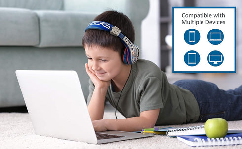 eKids Avengers Kids Adjustable Headband, Stereo Sound, 3.5Mm Jack, Volume Limited Headphones for School, Home, Travel......