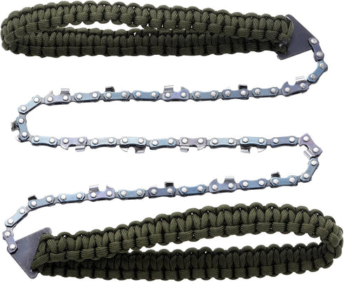 Pocket Chainsaw with Paracord Handle, Folding Chain Hand Saw, Emergency Outdoor Survival Gear for Camping, Hunting, Hiking, Cutting Wood & Tree (A...