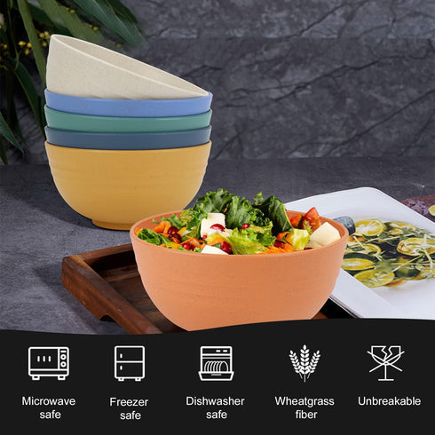 Homienly Cereal Bowls, 6 PC Soup Bowls Wheat Straw Fiber Unbreakable Lightweight Bowls (6 PCS, 26 OZ)...