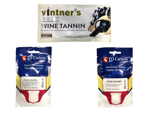 Oxalis Supply NC-XSLI-LR2B Wine Tannin 1 oz, Pectic Enzyme 1 oz, Acid Blend 2 oz Bundle...