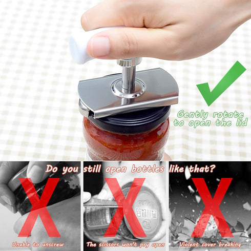 Jar Opener, Caliamary Jar Lid Opener for Seniors with arthritis, Adjustable Stainless Steel Lids Off Easy Jar Opener for 0.98-3.93inch Bottle Can ...