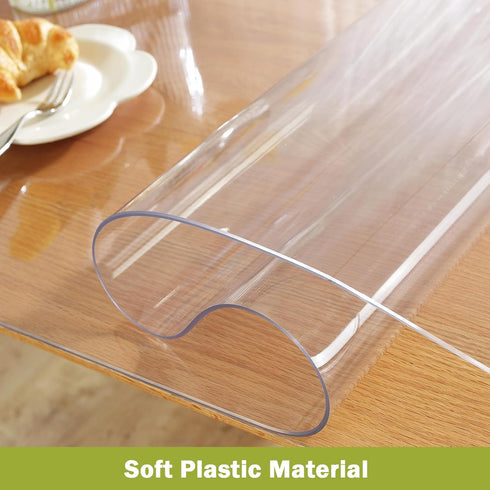 Clear Table Protector 12 x 12 Inch, 1.5mm Thick Plastic Table Cover, Waterproof PVC Clear Table Cover Protector, Desk Protector Mat, Writing Desk ...