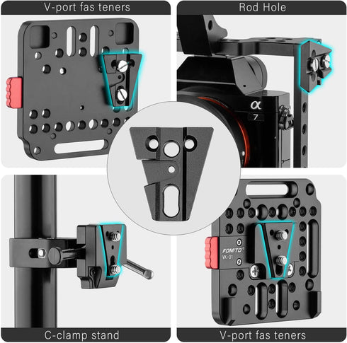 Fomito V-Mount V-Lock Base Station Quick Release Plate VK-02...