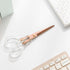 2 Pack Clear Acrylic Gold, RoseGold Stainless Steel Craft Scissors for Office, Home, School (Gold+RoseGold)...